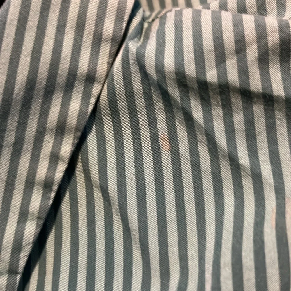 Lafayette 148 Women’s Green Stripe Hidden Button Up Long Sleeve Collar Shirt‎ 6 - Picture 5 of 7